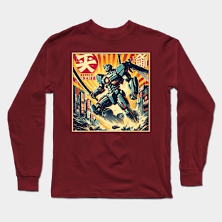 Retro Robot Action Long Sleeve T-Shirt